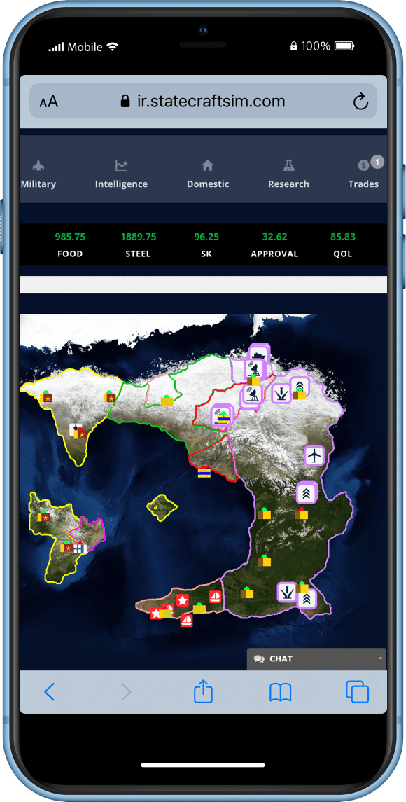 Statecraft IR Screen with World Map